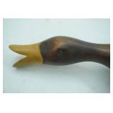 Vintage Natures Window Hand carved duck , shelf setting style (hangs over edge),12" long