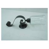 Decorative Glass and Metal wall sconce, 17"