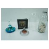 Expect Miracles Shadowbox, Vintage Westmoreland Ruby Red Flash Pressed Glass Apothecary Jar Lid, Hand-Blown Art Glass Jar/Dish Lid, Glass Dome