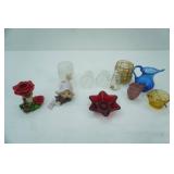 Vintage Frosted glass "courting" fairy lamp shade; Vintage L.E. Smith Daisy & Button Pink Frosted Glass Mini Pitcher