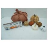 Decorative Pumpkins, Throw Pumpkin Pillow, Wooden Sign "Hello Pumpkin" NEW