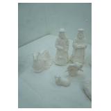 Nativity Figurine Set. Chalkware (standing camel measures 7" tall)