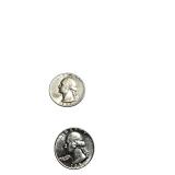 Silver quarters in good condition with various mint marks: