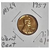Lot of 4 Pennies: 1957, 1961 & 1963  with different grades and other defects. Please review below.