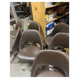 Set of 12 Brown Swivel Chairs (597835)