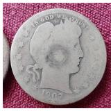 (2) Barber Half Dollars