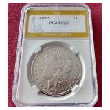 1889-S Morgan Dollar - PGA MS63 - Key Coin!