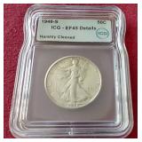 1946-S Walking Liberty Half Dollar - ICG EF45 (Cleaned)