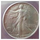 1946-S Walking Liberty Half Dollar - ICG EF45 (Cleaned)