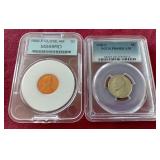 (2) Slabbed Modern Coins