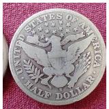 (2) Barber Half Dollars