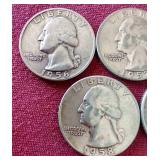 (5) Silver Washington Quarters