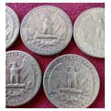 (5) Silver Washington Quarters