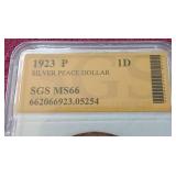1923 Peace Dollar - SGS MS66