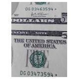 Uncut Strip of (4) 2003 $5 Star Notes - Very Cool!