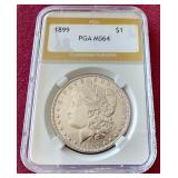 1899 Morgan Dollar - PGA MS64 - Rare Date!