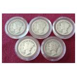 (5) Mercury Dimes