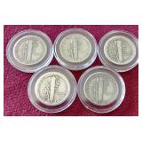 (5) Mercury Dimes