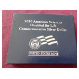 2010 American Veterans Commemorative Silver Dollar