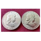 (2) Nice 1954 Franklin Half Dollars - S & D