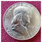 (2) Nice 1954 Franklin Half Dollars - S & D