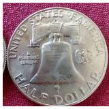 (2) Nice 1954 Franklin Half Dollars - S & D