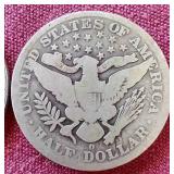 (2) Barber Half Dollars