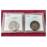 (2) Washington Silver Quarters