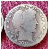 (2) Barber Half Dollars