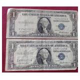 (2) Silver Certificate $1 Notes