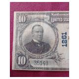 RARE 1905 National Currency New York $10 Large Note