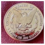 Morgan Dollar Style 1 oz Copper Round