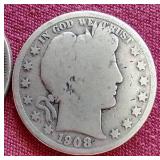 (2) Barber Half Dollars