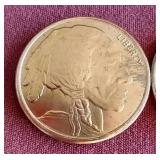 (2) Buffalo 1 oz Copper Rounds