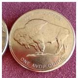 (2) Buffalo 1 oz Copper Rounds