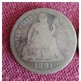 (2) Liberty Seated Dimes