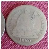 (2) Liberty Seated Dimes
