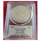 2023 American Silver Eagle - PCGS Gem BU *Signed by Steve Forbes*