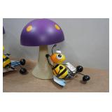 *2* Regal Art Metal Bee/Mushroom Garden Statues