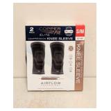 NEW COPPERFIT ELITE COMPRESSION KNEE SLEEVE SMALL 2PK.