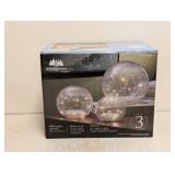 NEW EVERGREEN LED GLASS SPHERES 3PK
