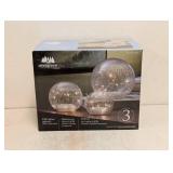 NEW EVERGREEN LED GLASS SPHERES 3PK