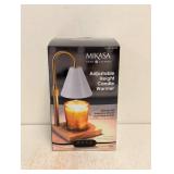 NEW MIKASA HOME ACCENTS ADJUSTABLE HEIGHT CANDLE WARMER (WHITE)