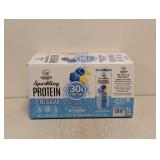 NEW GENIUS GOURMET SPARKLING PROTEIN WATER BLUE RASPBERRY LEMONADE 15PK.