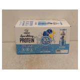 NEW GENIUS GOURMET SPARKLING PROTEIN WATER BLUE RASPBERRY LEMONADE 15PK.