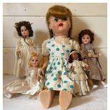 Collection of 5 Vintage Dolls