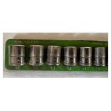 Snap-On 1/4" Drive Metric Sockets on Magnetic Socket Rail