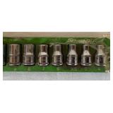 Snap-On 1/4" Drive Metric Sockets on Magnetic Socket Rail