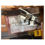 Box of Misc Hand Tools Helicoil Repair Set, Compression Connector, Bostitch Level, Stanley Carbide Rod Saw, and More
