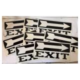 Set of 8 Metal EXIT Signs with arrow pointing to right
